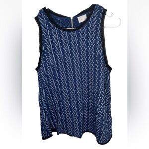 Anthropologie Postmark 9-H15 STCL Sleeveless Navy Blue Knit Tank Top Size M EUC